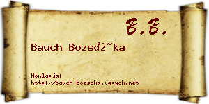 Bauch Bozsóka névjegykártya